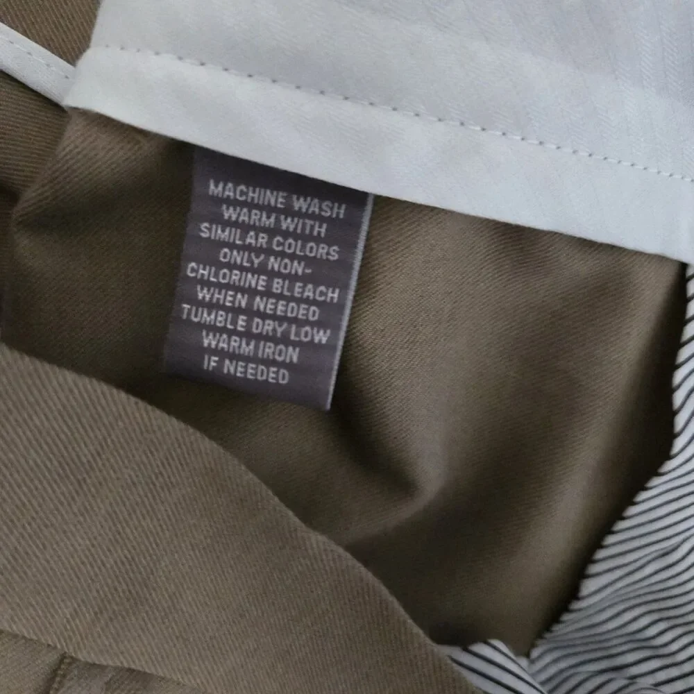 Daniel Cremieux Signature‎ Mens Pants 38x30 Beige Dress Slacks Flat Front